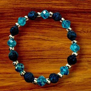 Austrian Crystal Roundel and beaded bracelet